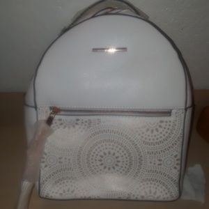 Aldo white and gold back pack